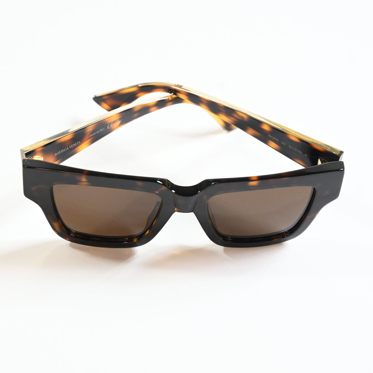 Bottega BV1276S 002 Womens Authentic Sunglasses Havana/Gold, 52mm - New