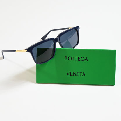 Bottega BV1261S 003 Mens Authentic Sunglasses Blue/Gold, 56mm - New
