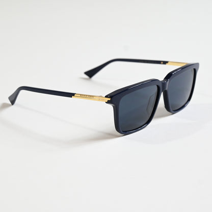 Bottega BV1261S 003 Mens Authentic Sunglasses Blue/Gold, 56mm - New