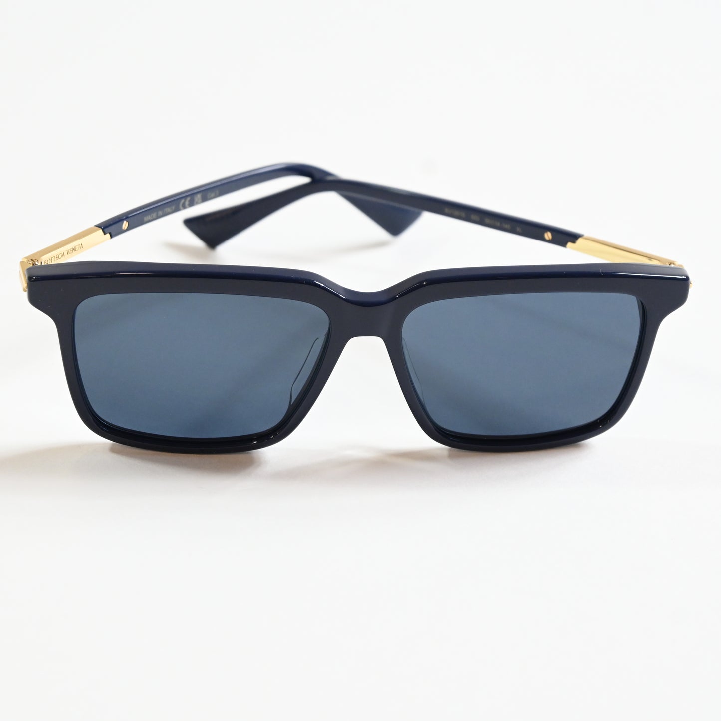 Bottega BV1261S 003 Mens Authentic Sunglasses Blue/Gold, 56mm - New
