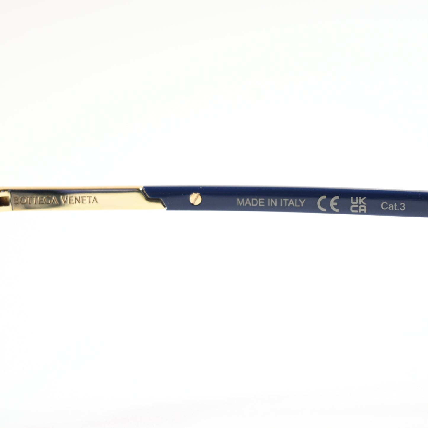 Bottega BV1261S 003 Mens Authentic Sunglasses Blue/Gold, 56mm - New