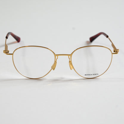Bottega BV1269O 002 Mens Authentic Eyeglasses Gold, 50mm Optical Frames - New