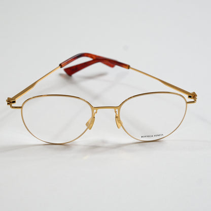 Bottega BV1269O 002 Mens Authentic Eyeglasses Gold, 50mm Optical Frames - New