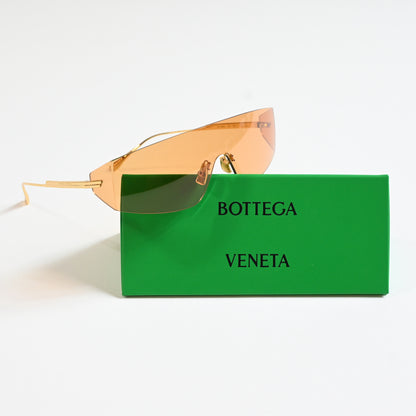 Bottega BV1299S 002 Unisex Authentic Sunglasses Gold/Orange, 99mm - New