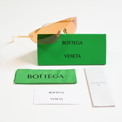 Bottega BV1299S 002 Unisex Authentic Sunglasses Gold/Orange, 99mm - New