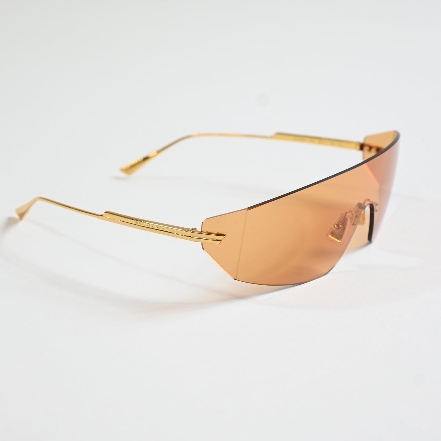 Bottega BV1299S 002 Unisex Authentic Sunglasses Gold/Orange, 99mm - New