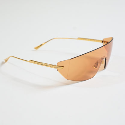 Bottega BV1299S 002 Unisex Authentic Sunglasses Gold/Orange, 99mm - New