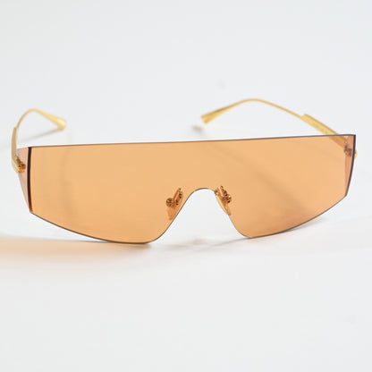 Bottega BV1299S 002 Unisex Authentic Sunglasses Gold/Orange, 99mm - New