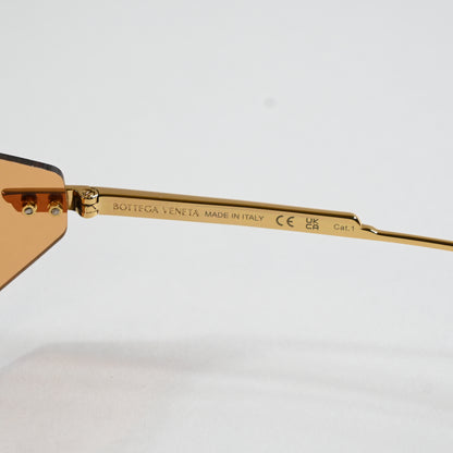 Bottega BV1299S 002 Unisex Authentic Sunglasses Gold/Orange, 99mm - New