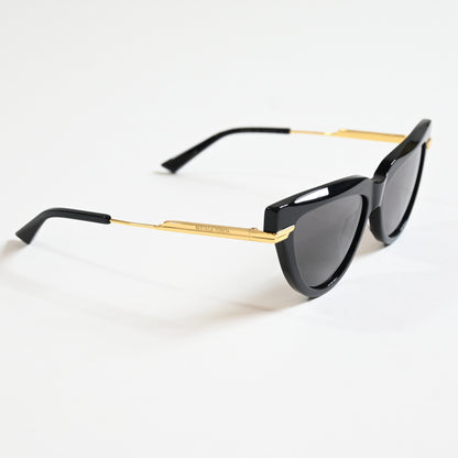 Bottega BV1265S 001 Womens Authentic Sunglasses Black/Gold, 54mm - New