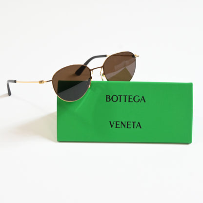 Bottega BV1268S 002 Unisex Authentic Sunglasses Gold/Brown, 51mm - New