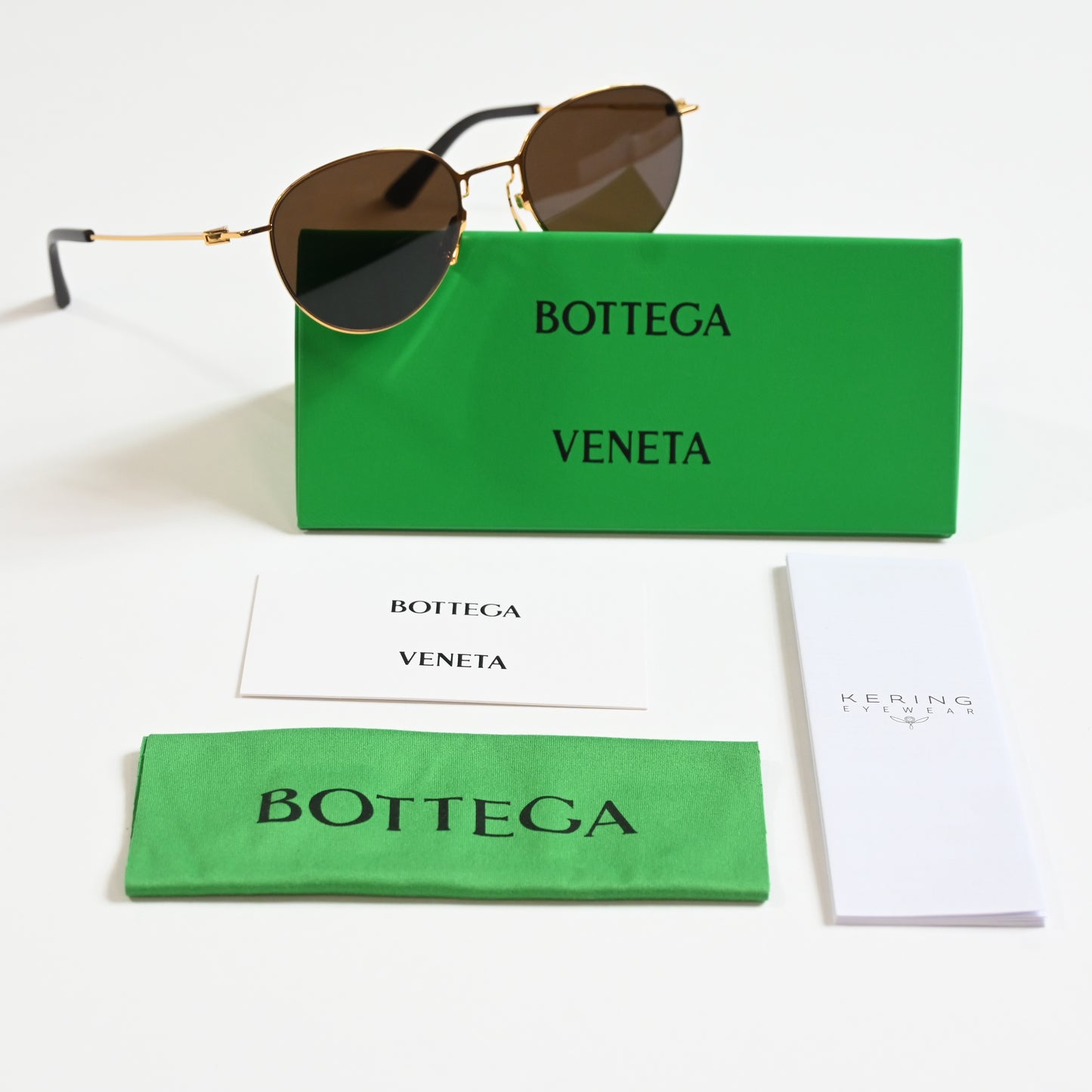 Bottega BV1268S 002 Unisex Authentic Sunglasses Gold/Brown, 51mm - New