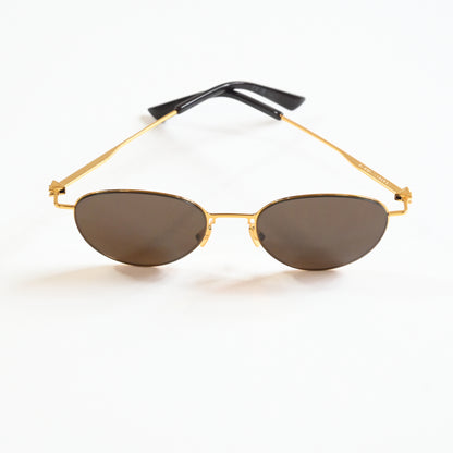 Bottega BV1268S 002 Unisex Authentic Sunglasses Gold/Brown, 51mm - New