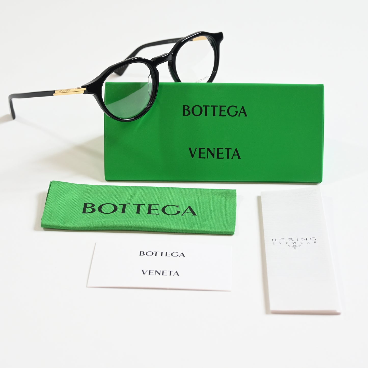 Bottega BV1263O 001 Men's Authentic Eyeglasses Black/Gold, 48mm - New