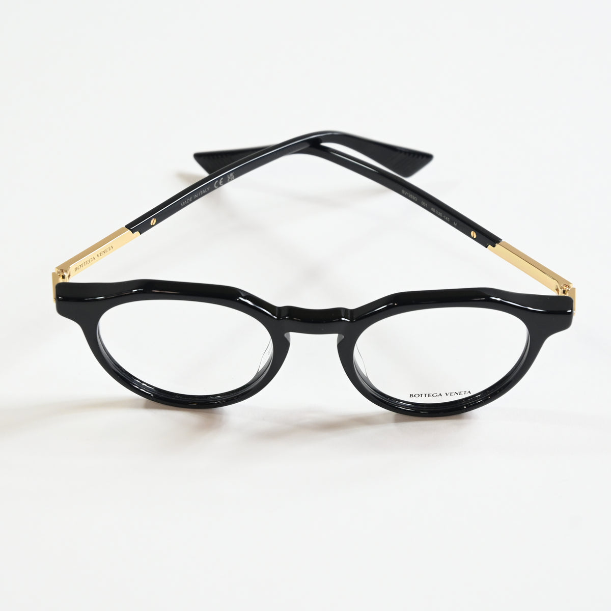 Bottega BV1263O 001 Men's Authentic Eyeglasses Black/Gold, 48mm - New