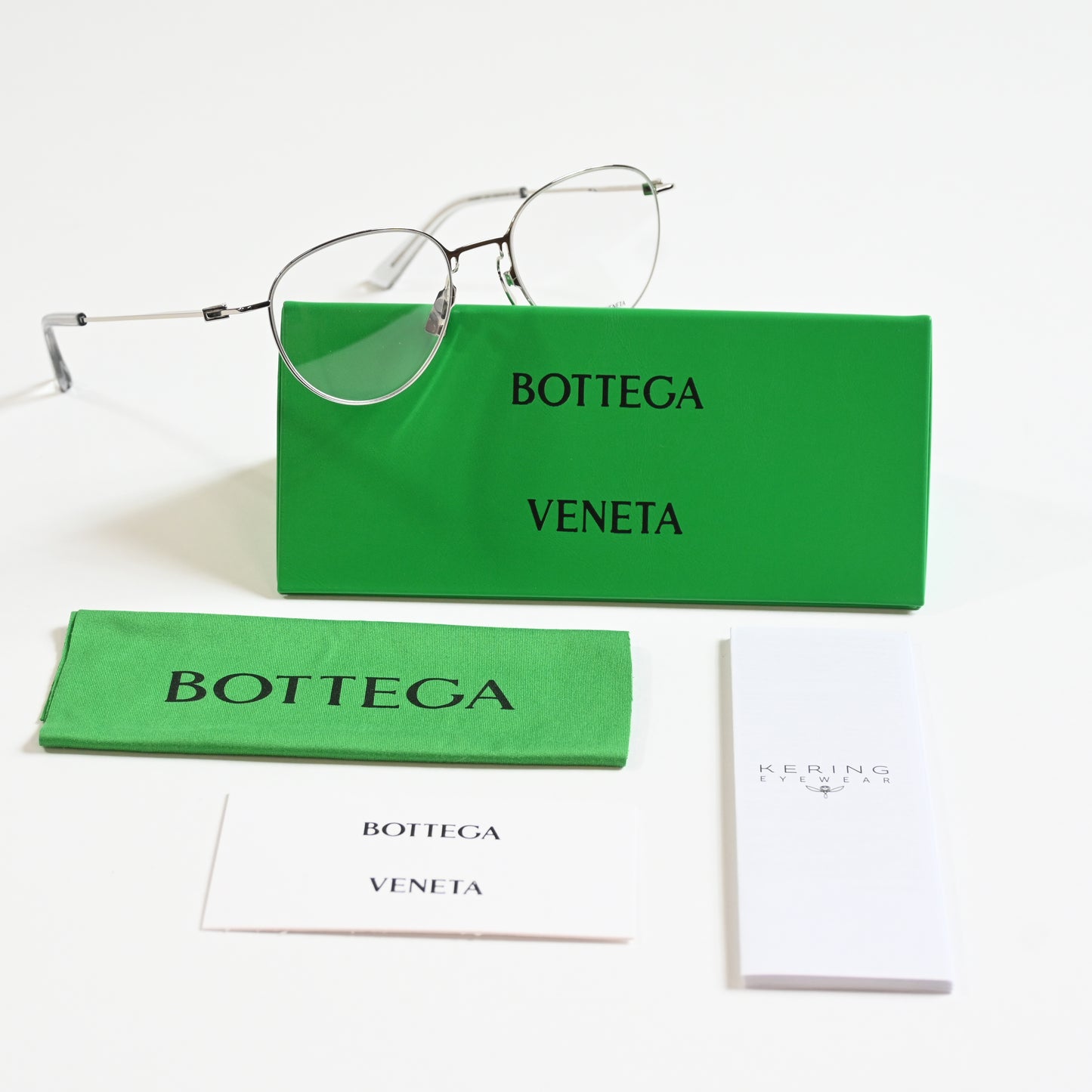 Bottega BV1269O 003 Mens Authentic Eyeglasses Silver, 50mm - New