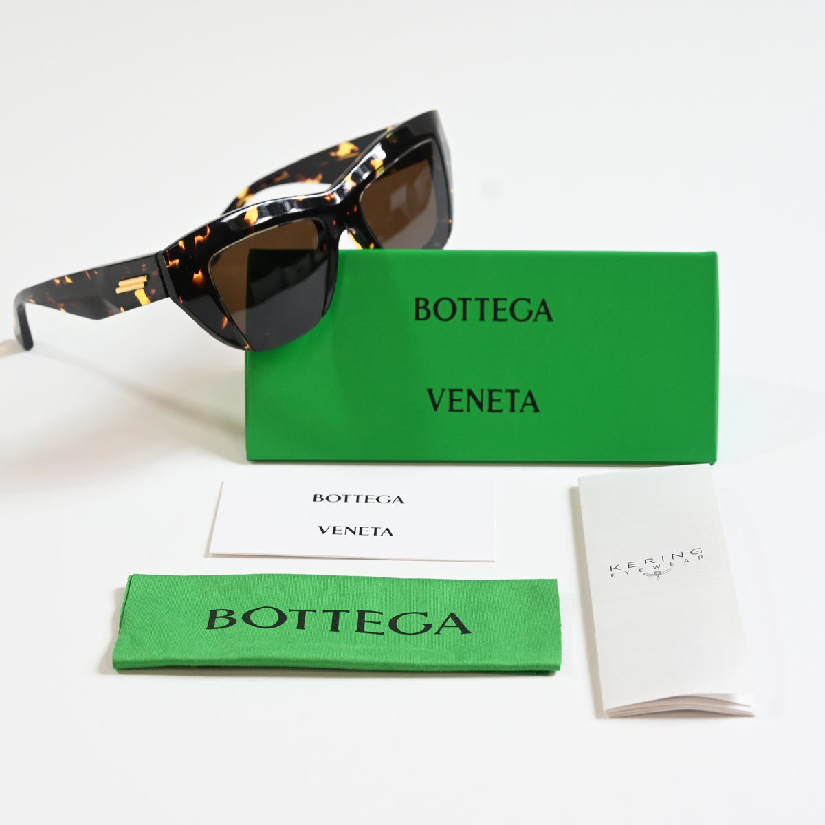 Bottega BV1218S 002 Womens Authentic Sunglasses Brown/Gold, 52mm - New