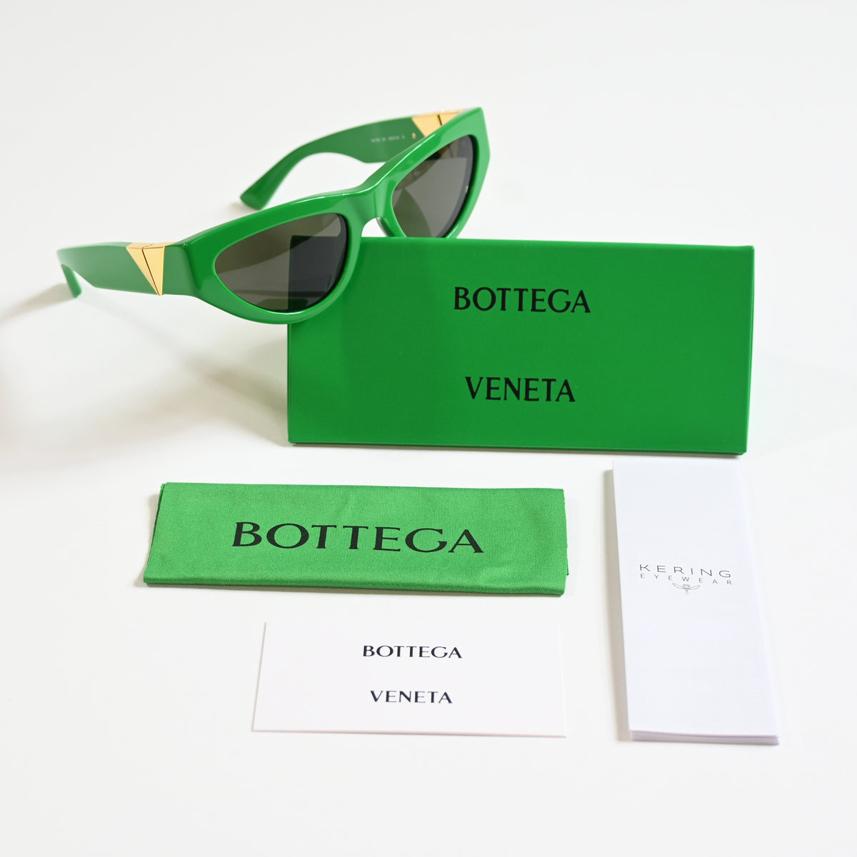 Bottega BV1176S 003 Womens Authentic Sunglasses Lime/Gold, 55mm - New
