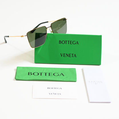 Bottega BV1267S 004 Mens Authentic Sunglasses Gold/Green, 58mm - New