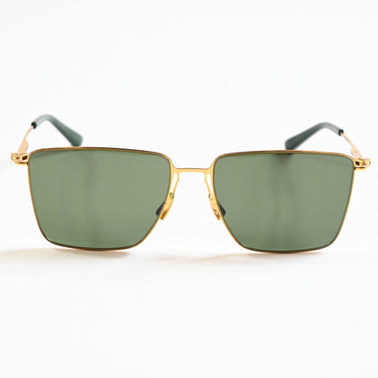 Bottega BV1267S 004 Mens Authentic Sunglasses Gold/Green, 58mm - New