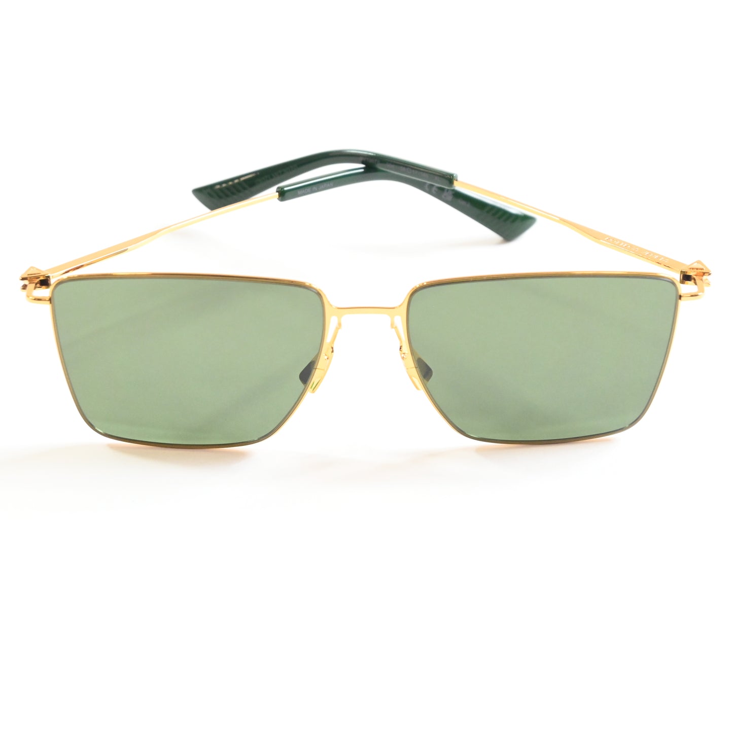 Bottega BV1267S 004 Mens Authentic Sunglasses Gold/Green, 58mm - New