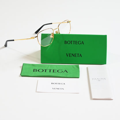 Bottega BV1301O 001 Unisex Authentic Eyeglasses Gold, 50mm Optical Frames - New