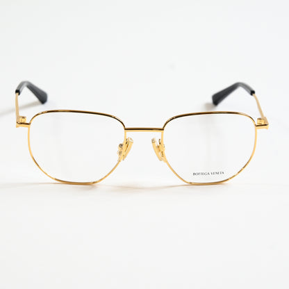 Bottega BV1301O 001 Unisex Authentic Eyeglasses Gold, 50mm Optical Frames - New
