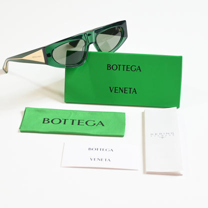 Bottega BV1277S 003 Womens Authentic Sunglasses Green/Gold, 57mm - New