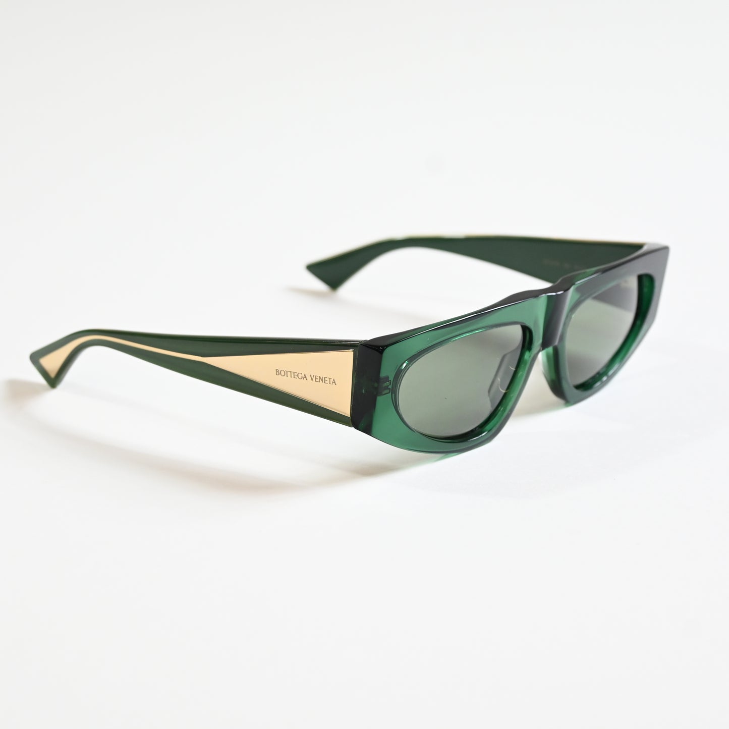 Bottega BV1277S 003 Womens Authentic Sunglasses Green/Gold, 57mm - New
