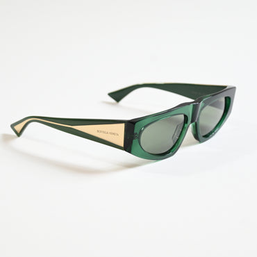 Bottega BV1277S 003 Womens Authentic Sunglasses Green/Gold, 57mm - New