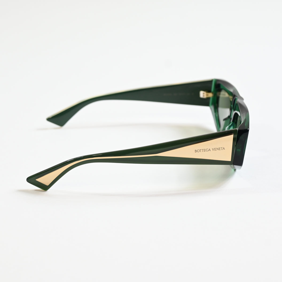 Bottega BV1277S 003 Womens Authentic Sunglasses Green/Gold, 57mm - New
