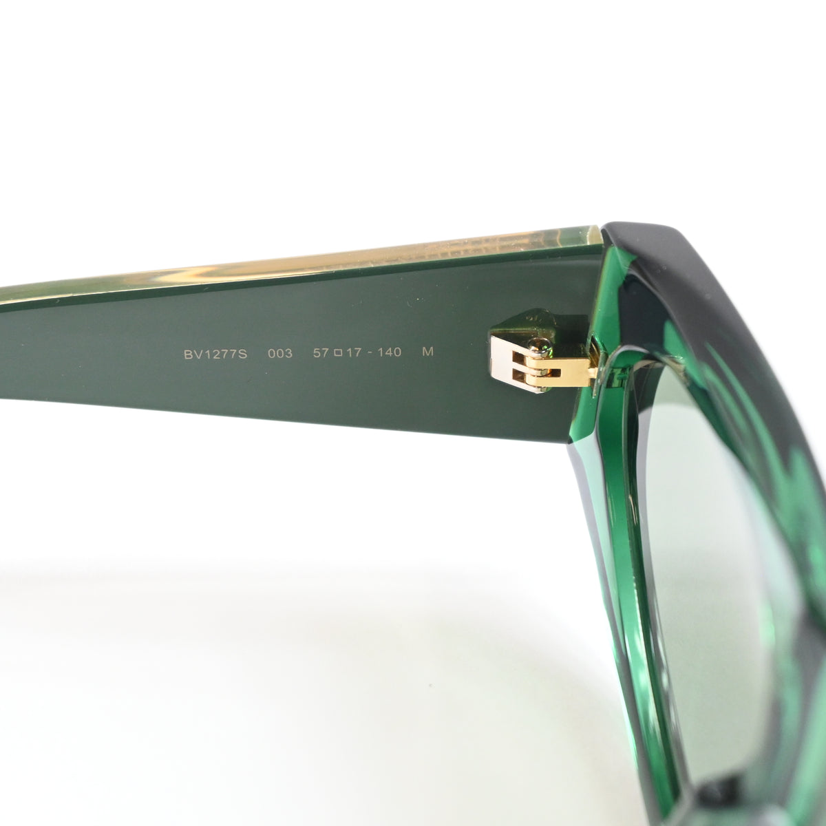 Bottega BV1277S 003 Womens Authentic Sunglasses Green/Gold, 57mm - New