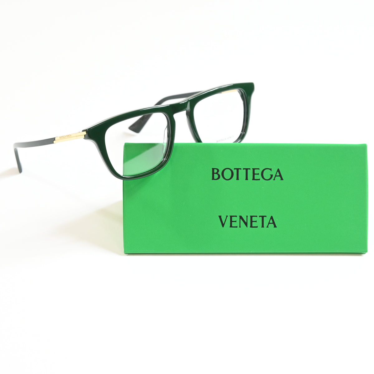 Bottega BV1264O 004 Mens Authentic Eyeglasses Green/Gold, 51mm - New