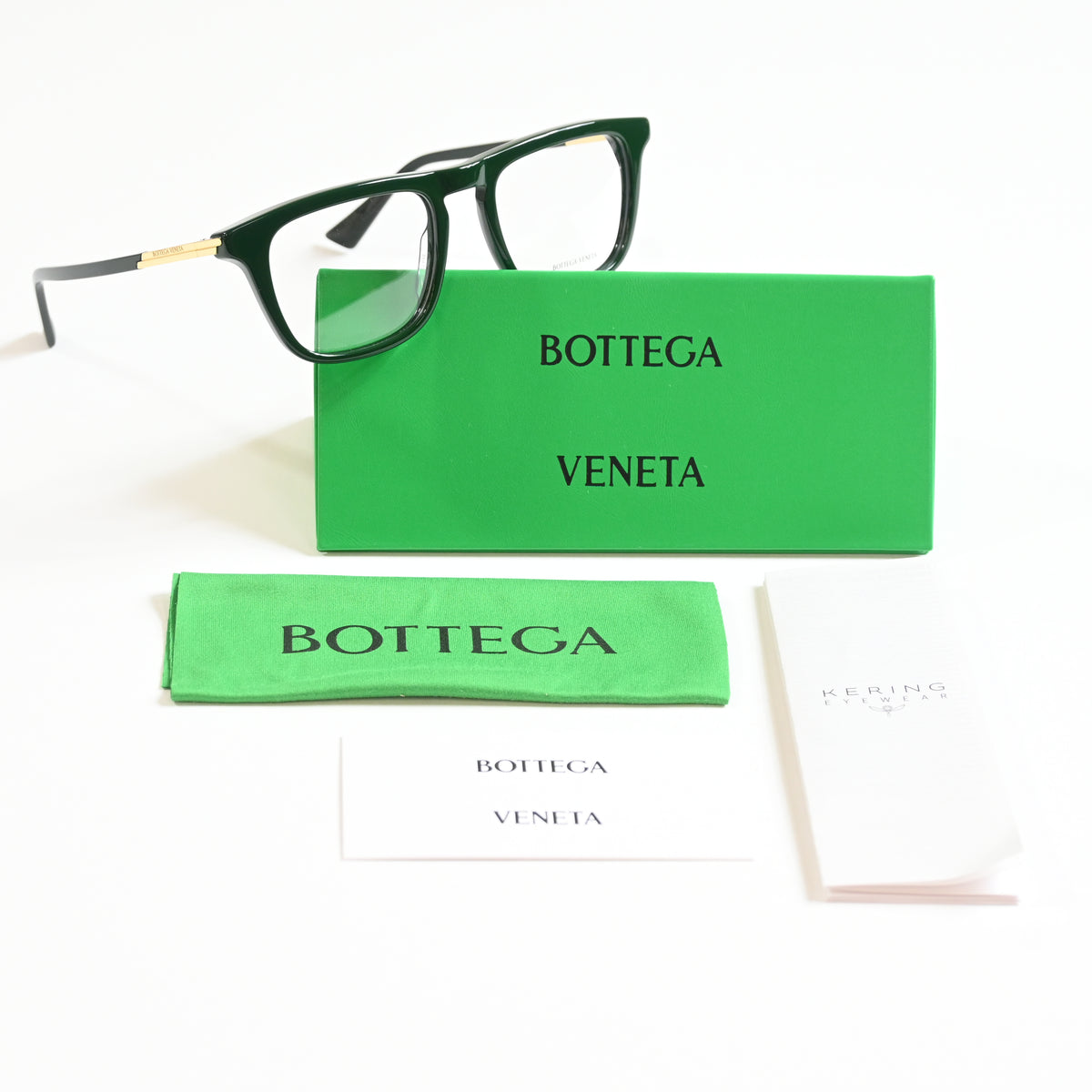 Bottega BV1264O 004 Mens Authentic Eyeglasses Green/Gold, 51mm - New