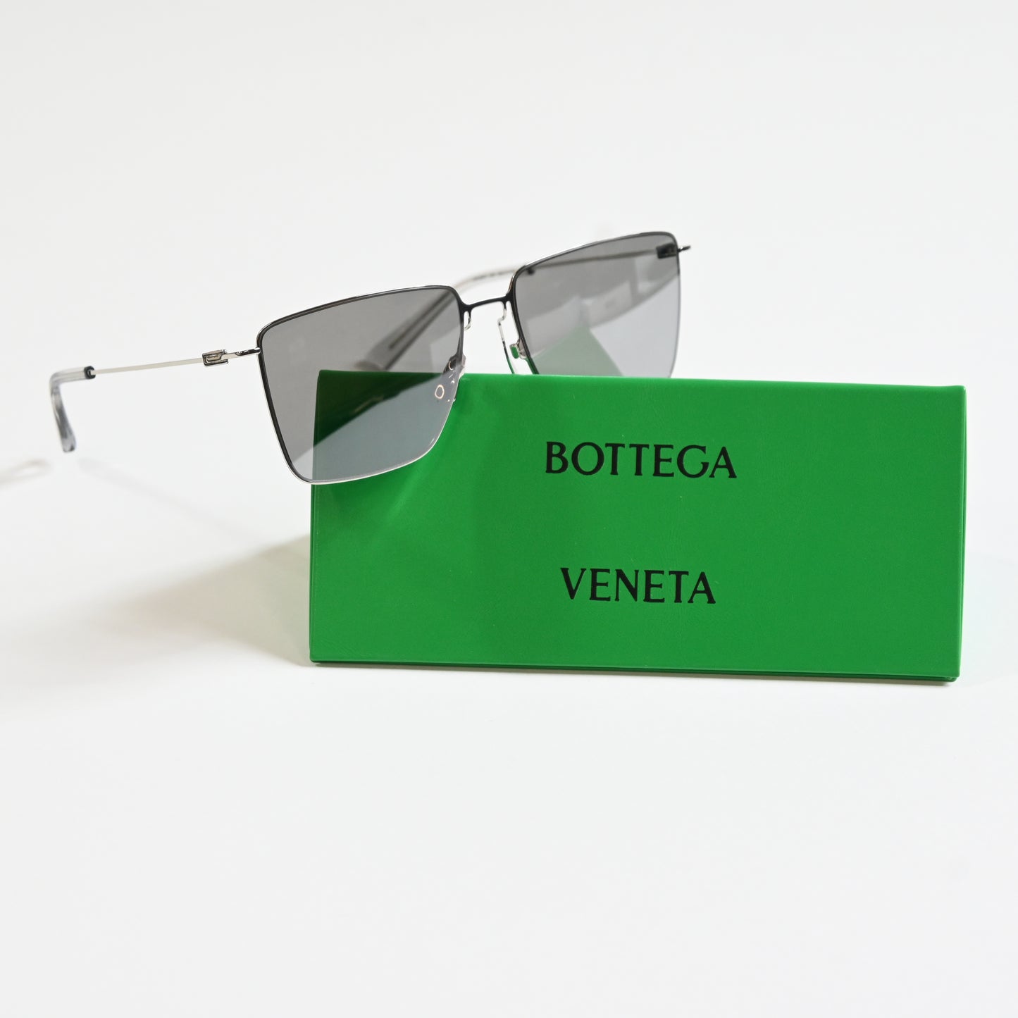 Bottega BV1267S 003 Mens Authentic Sunglasses Silver, 58mm - New