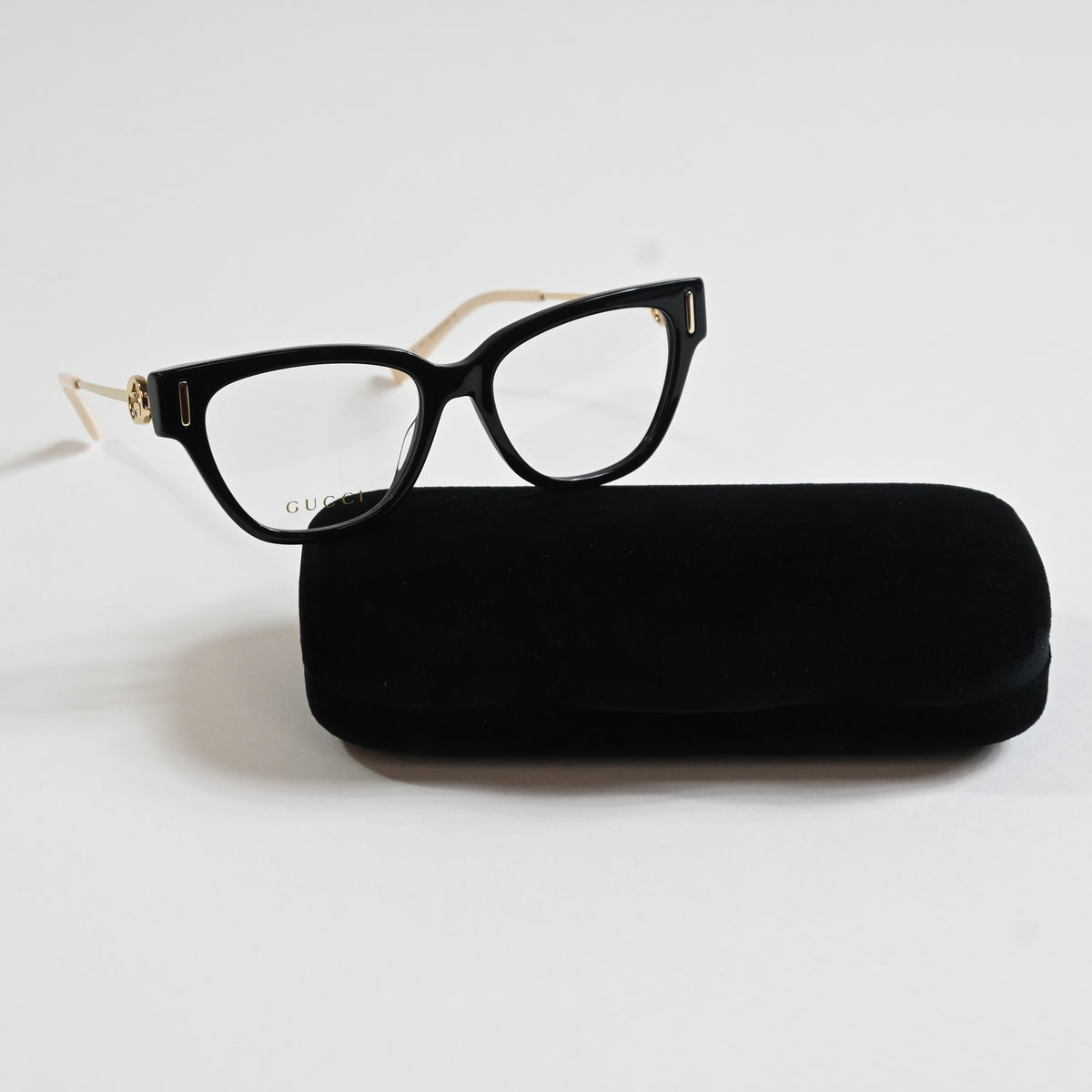 Gucci GG1205O 001 Womens Authentic Eyeglasses Black/Gold, 52mm - New