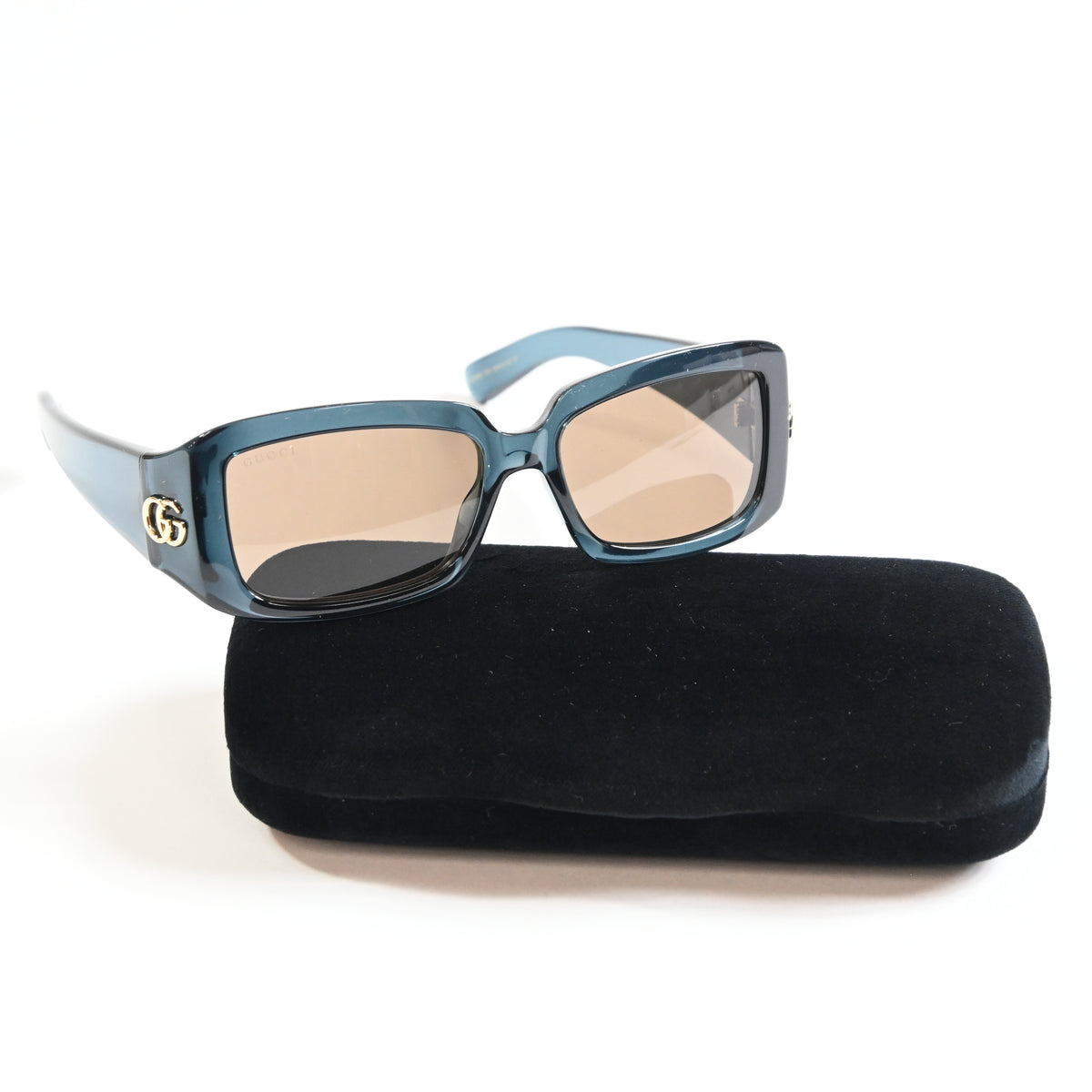 Gucci GG1403S 003 Womens Authentic Sunglasses Dark Blue/Bronze, 54mm - New