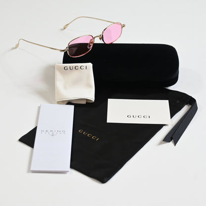 Gucci GG1648S 005 Mens Authentic Sunglasses Gold/Pink, 45mm - New