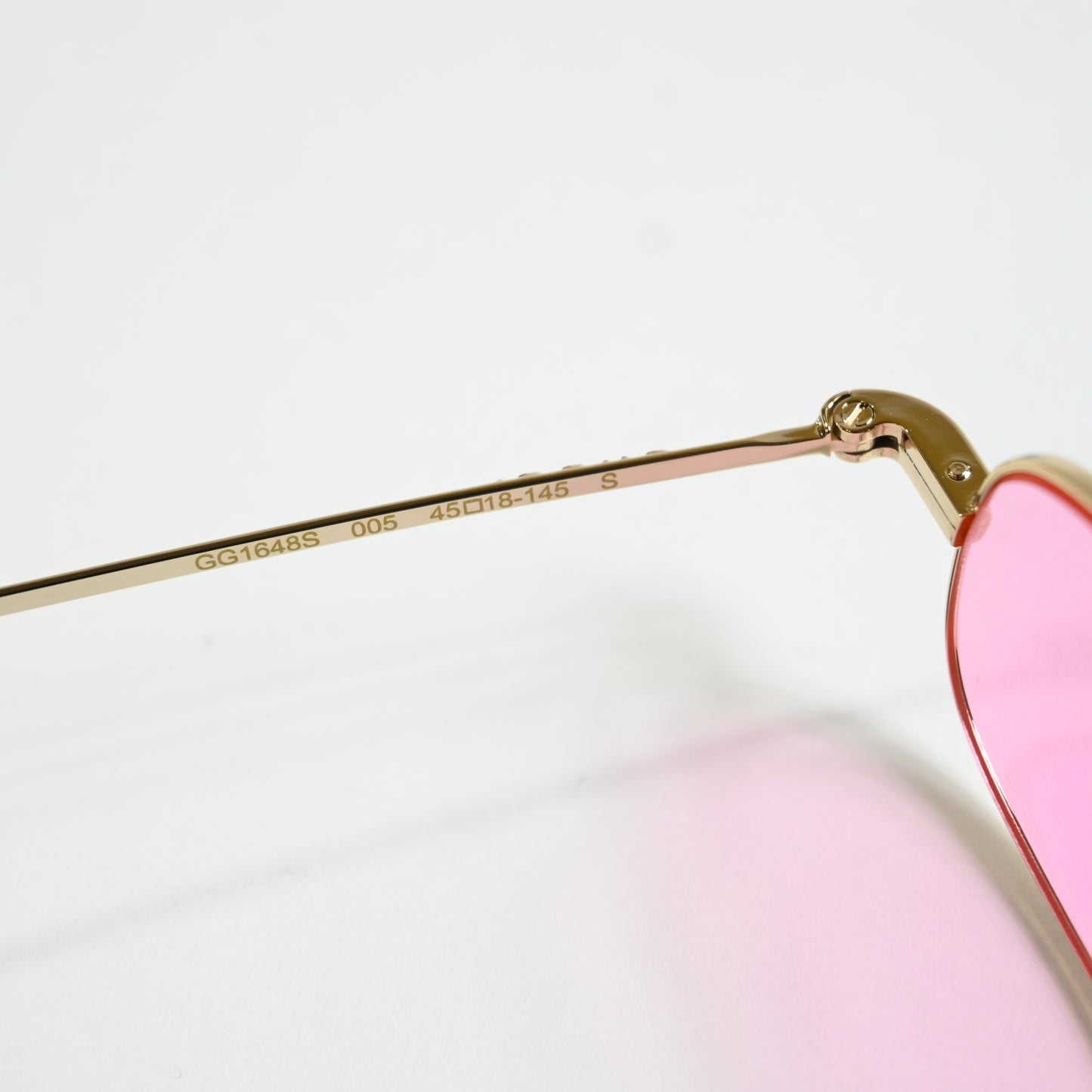 Gucci GG1648S 005 Mens Authentic Sunglasses Gold/Pink, 45mm - New