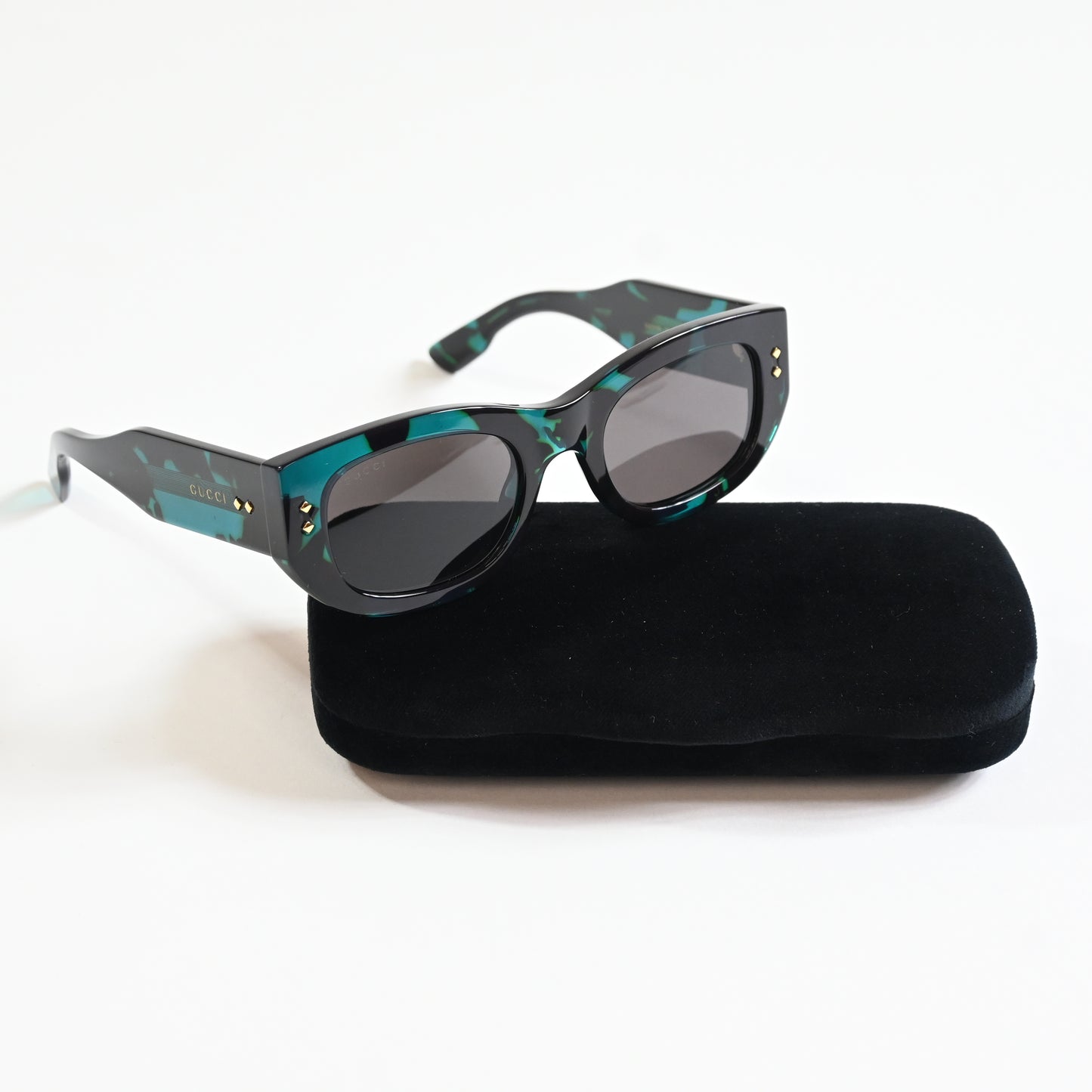 Gucci GG1215S 001 Womens Authentic Sunglasses Blue Havana, 51mm - New