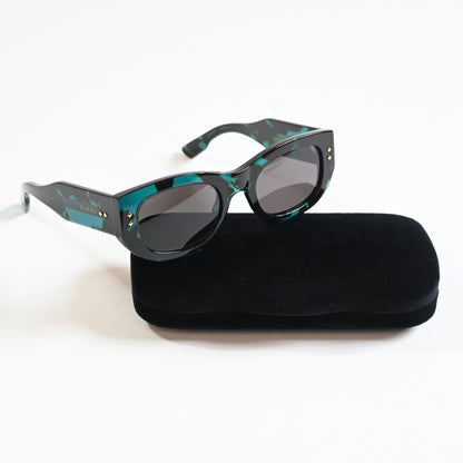 Gucci GG1215S 001 Womens Authentic Sunglasses Blue Havana, 51mm - New