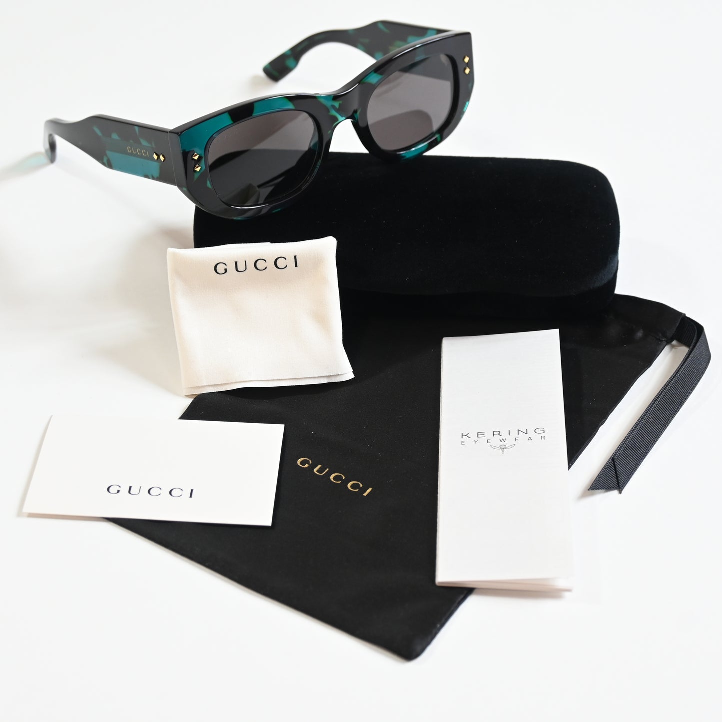 Gucci GG1215S 001 Womens Authentic Sunglasses Blue Havana, 51mm - New