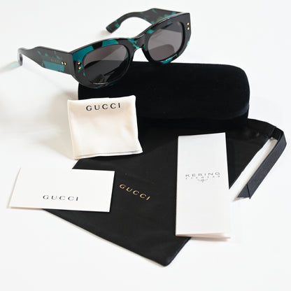 Gucci GG1215S 001 Womens Authentic Sunglasses Blue Havana, 51mm - New