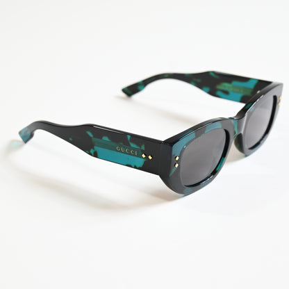 Gucci GG1215S 001 Womens Authentic Sunglasses Blue Havana, 51mm - New