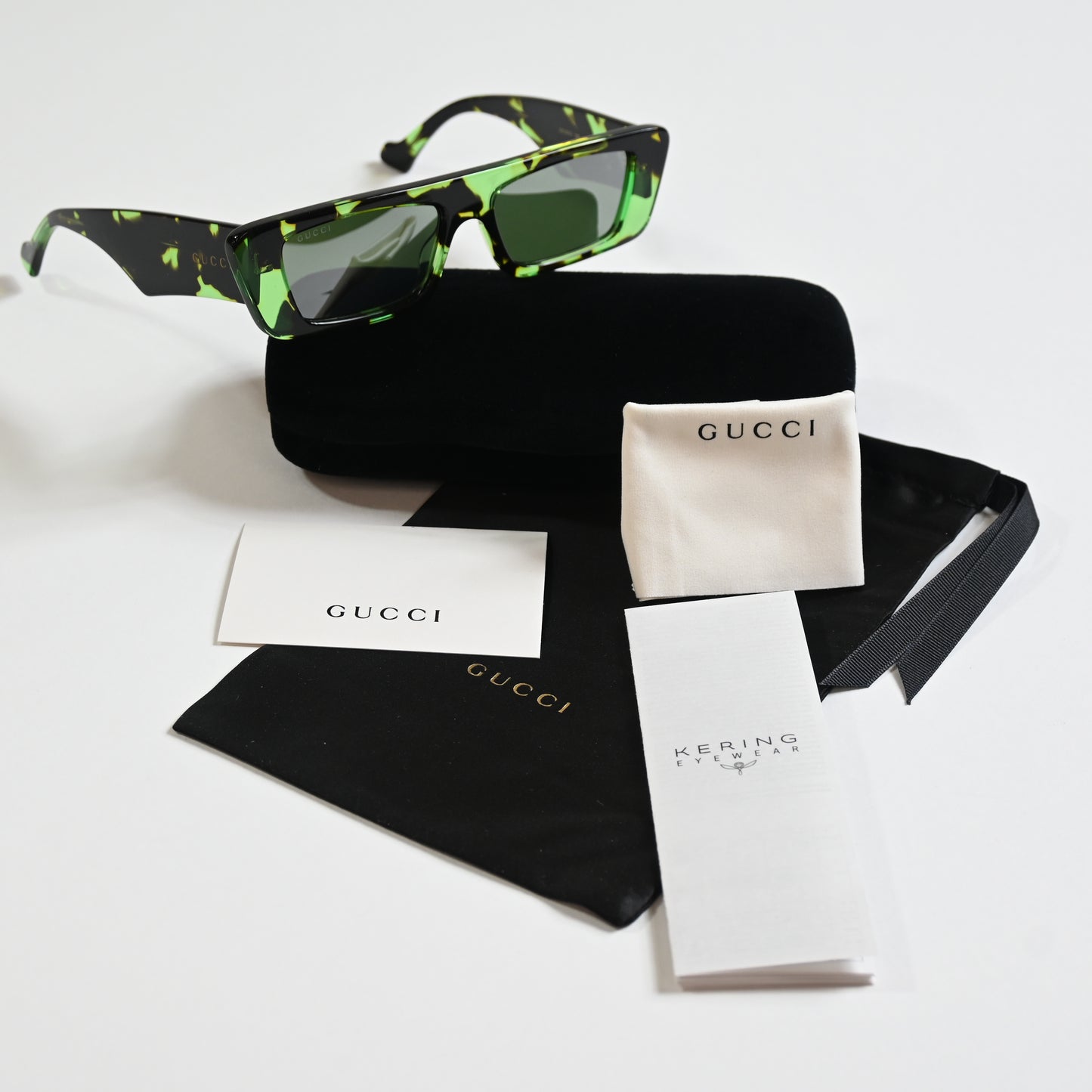 Gucci GG1331S 008 Mens Authentic Sunglasses Tortoise/Green, 54mm - New