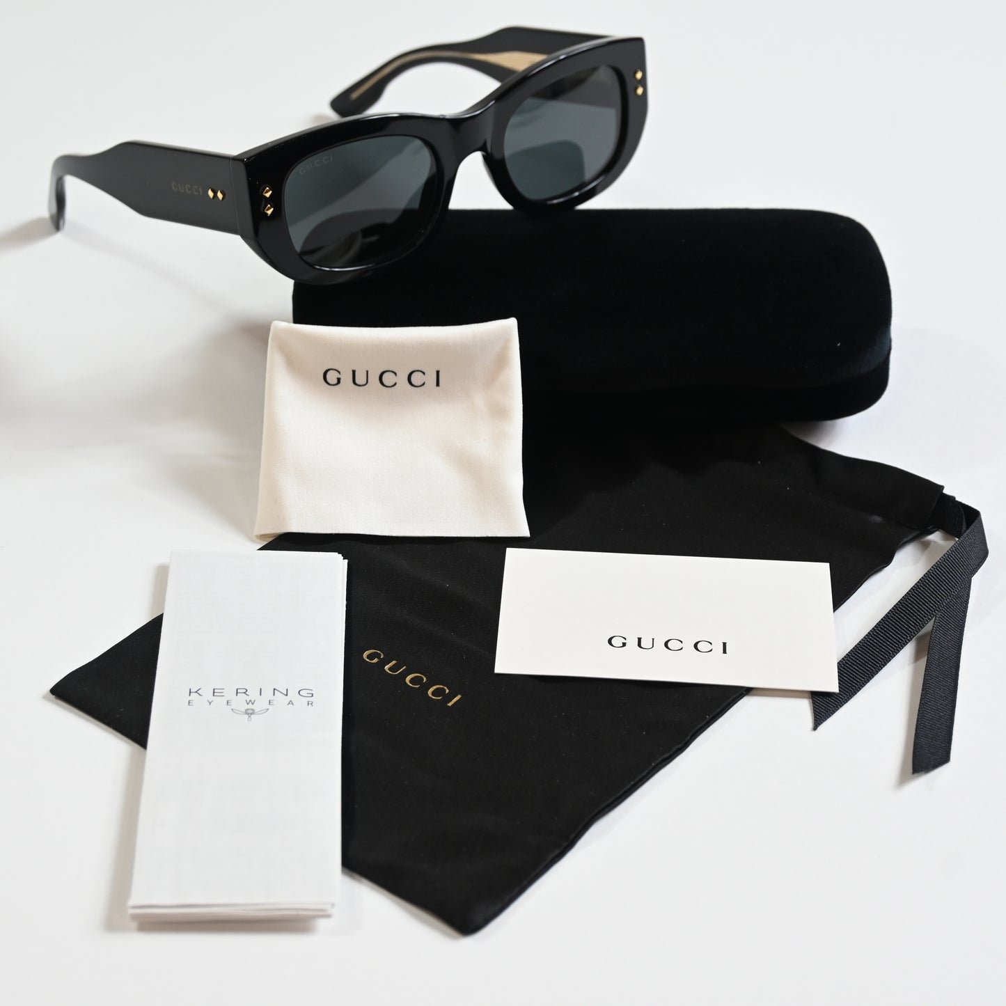 Gucci GG1215S 002 Womens Authentic Sunglasses Black/Gray, 51mm - New