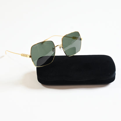 Gucci GG1434S 001 Womens Authentic Sunglasses Gold/Gray, 57mm - New