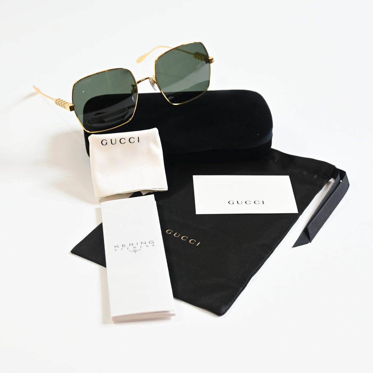 Gucci GG1434S 001 Womens Authentic Sunglasses Gold/Gray, 57mm - New