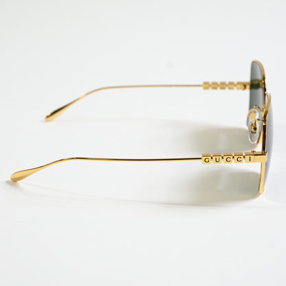 Gucci GG1434S 001 Womens Authentic Sunglasses Gold/Gray, 57mm - New