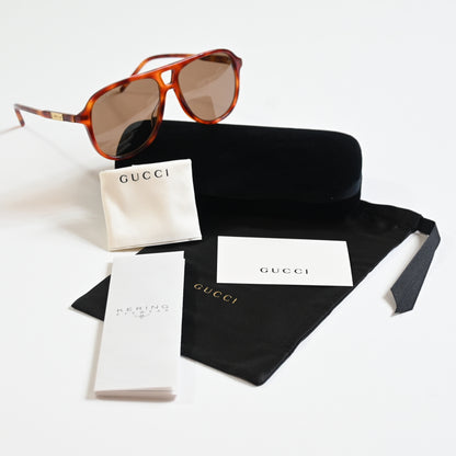 Gucci GG1156S 003 Mens Authentic Sunglasses Havana/Brown, 57mm - New